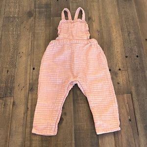 Zara Pink and White Striped Romper